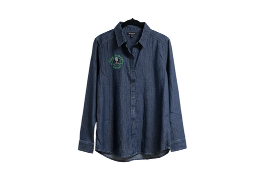 Denim Button-Up Collar Shirt